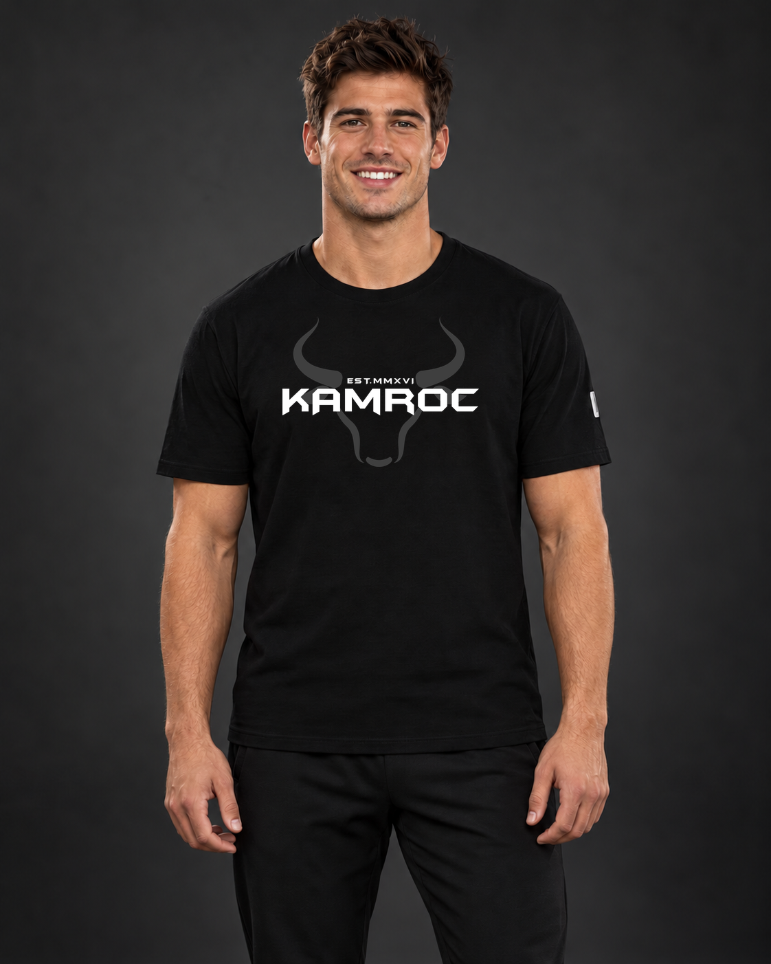 KAMROC Bull Bio-Shirt auf einem Herren-Model